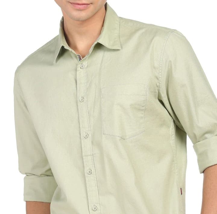Men’s Premium Pista Green Formal Cotton Shirt
