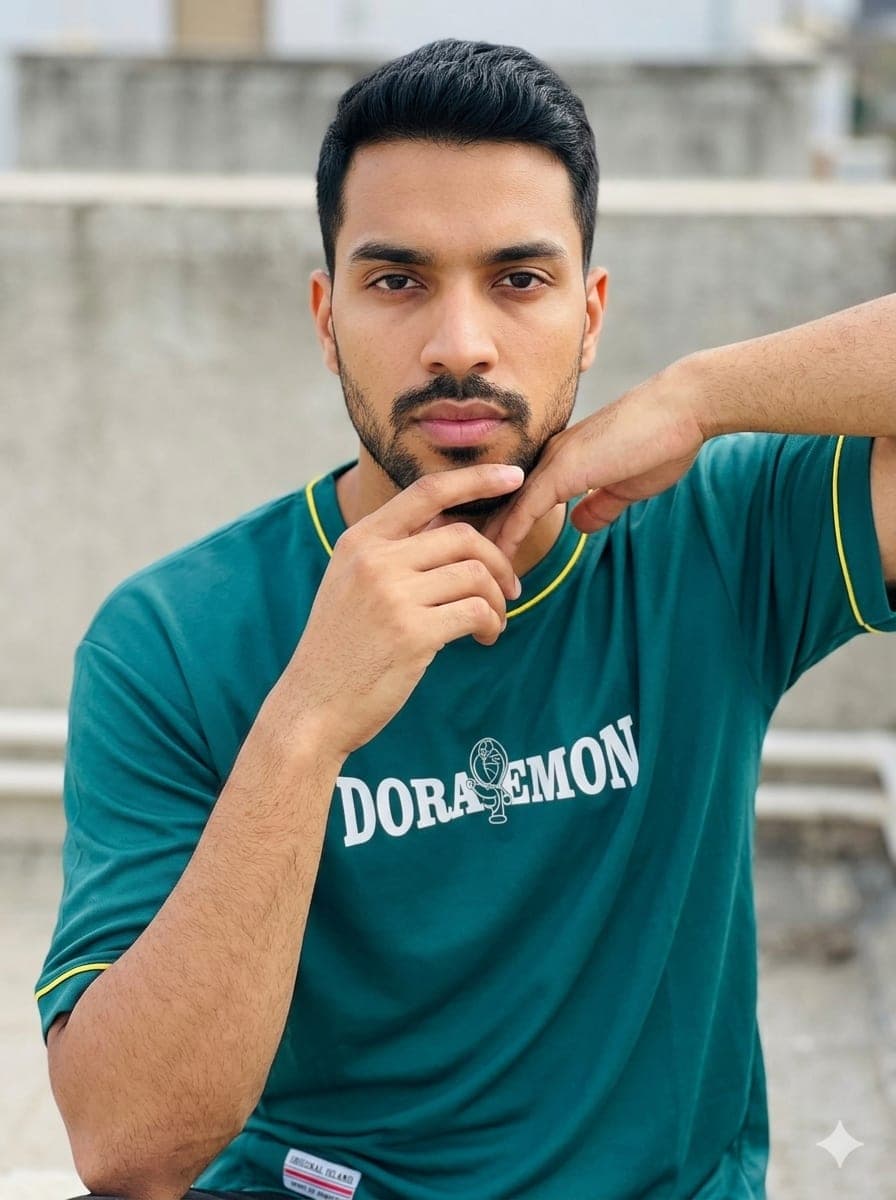 Oversized Dark Green Fashion T-Shirt for Men