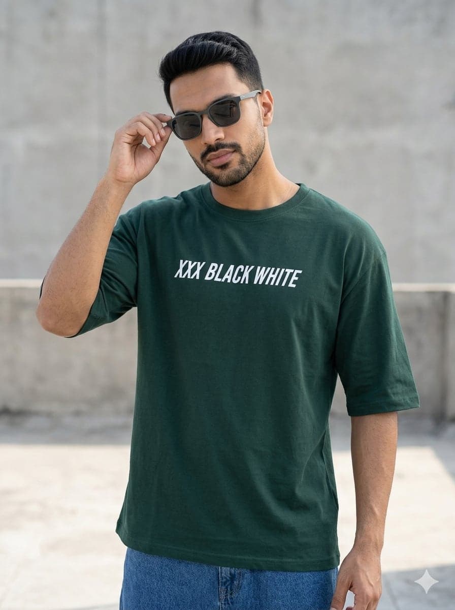 Oversized Teal Green Graphic Fashion T-Shirt