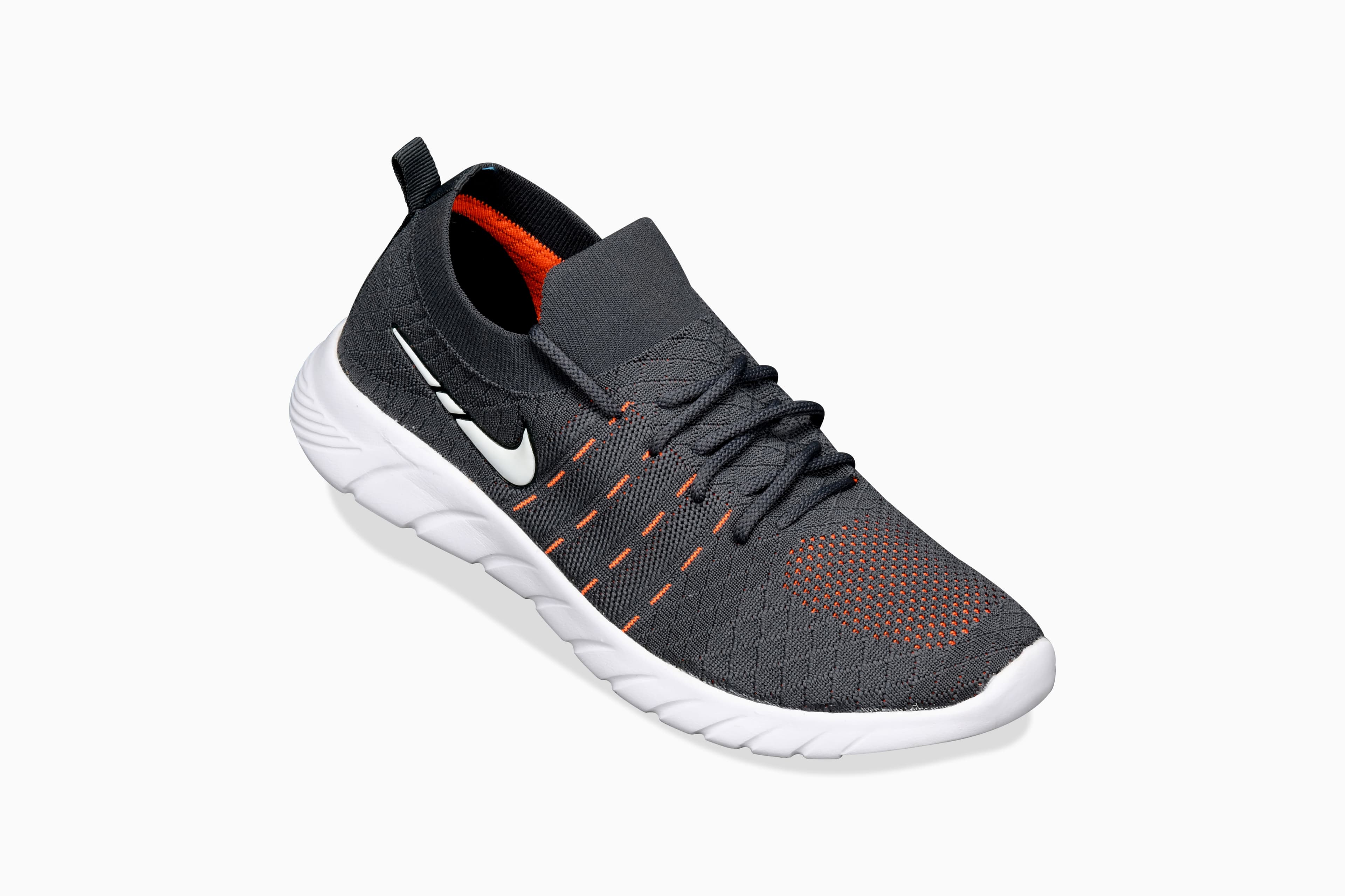 Men’s Dark Grey Running Shoes with Red Accents | Lightweight Mesh Sports Shoes with EVA Sole