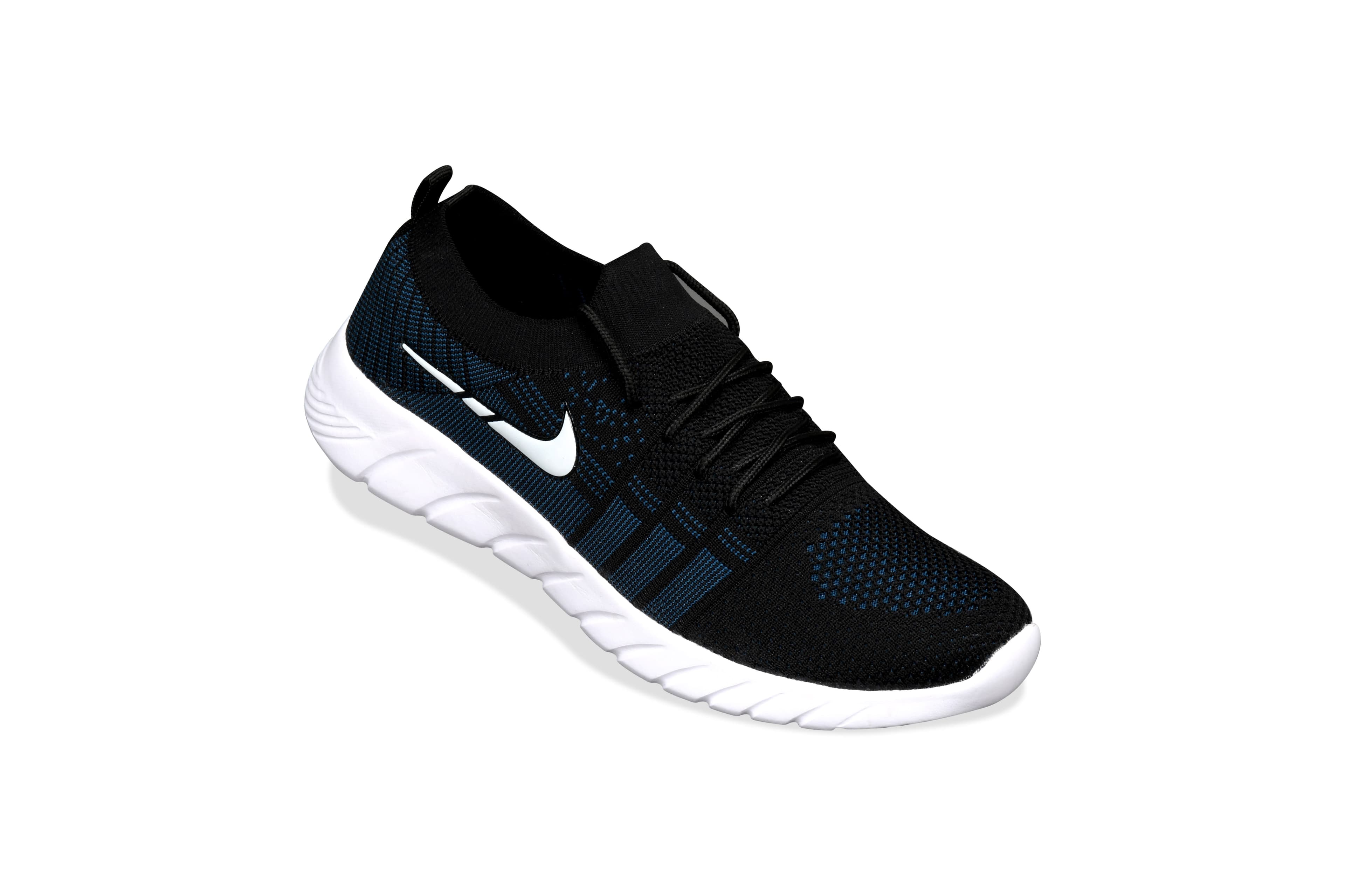 Men’s Black & Blue Casual Shoes with EVA Sole | Lightweight Mesh Lace-Up Shoes for Daily Wear